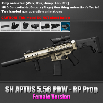 Second Life Marketplace - SH RP Prop Gun - APTUS 5.56 PDW (Female Version)