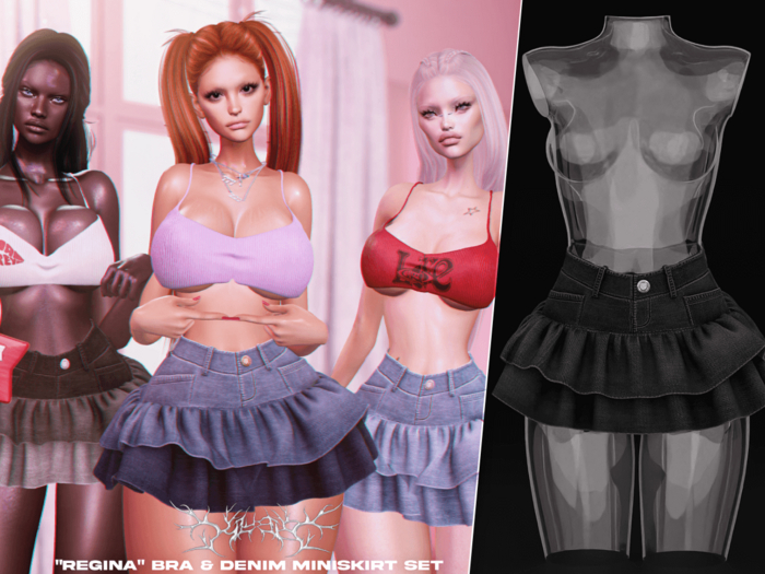 #Klubb "Regina" Denim Miniskirt [Razor Blade]