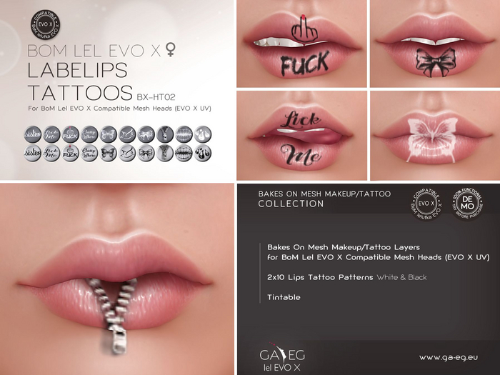 [GA.EG] Tattoos - BX-HT02 Labelips - BOM [EVO X]