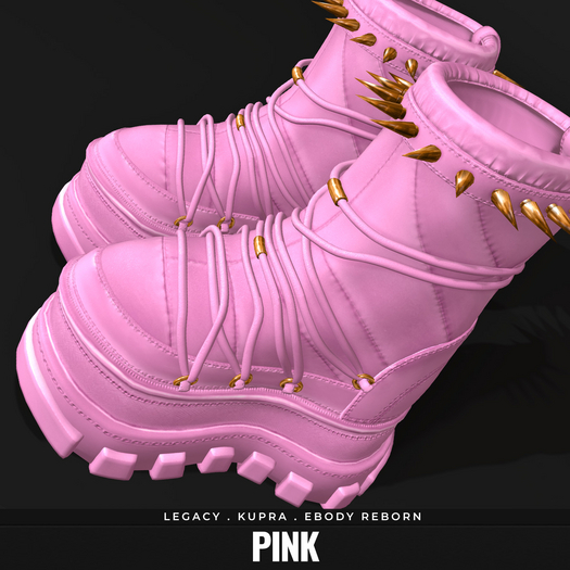 [BL] Spiked snow boots // pink