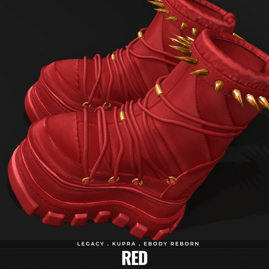 [BL] Spiked snow boots // red