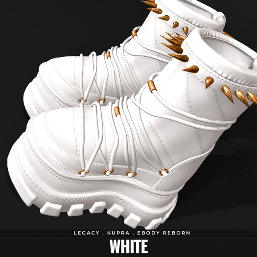 [BL] Spiked snow boots // white
