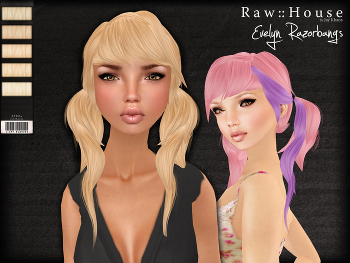 RAW HOUSE :: Evelyn Razorbangs Hair [Light Blondes] w/ texture change highlights
