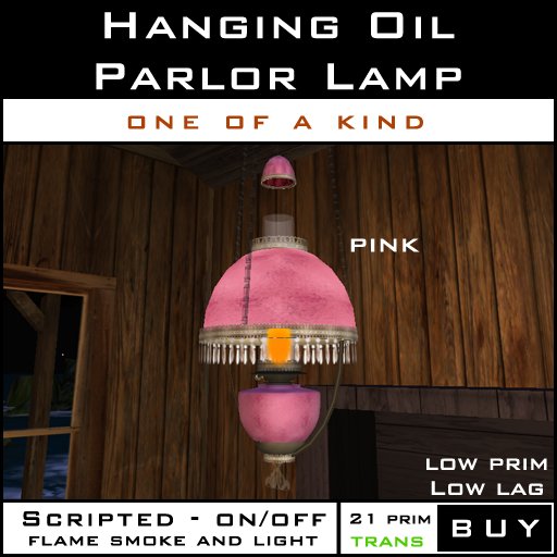 Hanging Parlor oil Lamp - Pink 3.0 bx