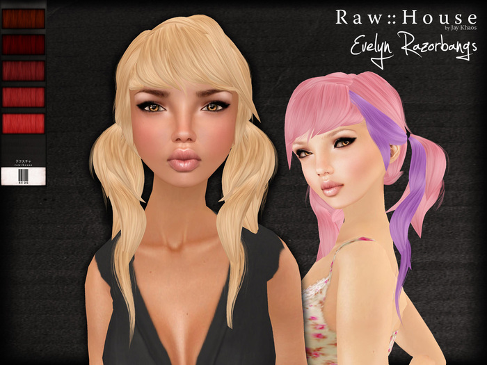 RAW HOUSE :: Evelyn Razorbangs Hair [Reds] w/ texture change highlights