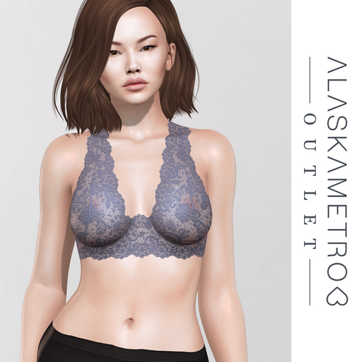 a<3 Outlet "Karena" SLUV bakes-on-mesh lace bralette - Violet purple