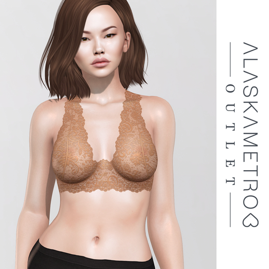 a<3 Outlet "Karena" SLUV bakes-on-mesh lace bralette - Peach