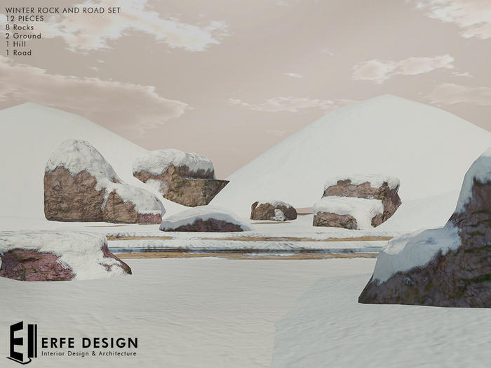 Winter Rock & Road Set 12 Pcs [Erfe Design] *