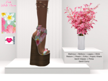 YOURMOM /\ - Lizzo Heels ' Pink White Flowers