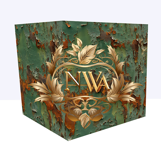 3D green paint flaking on rusty metal texture *Full Perm*