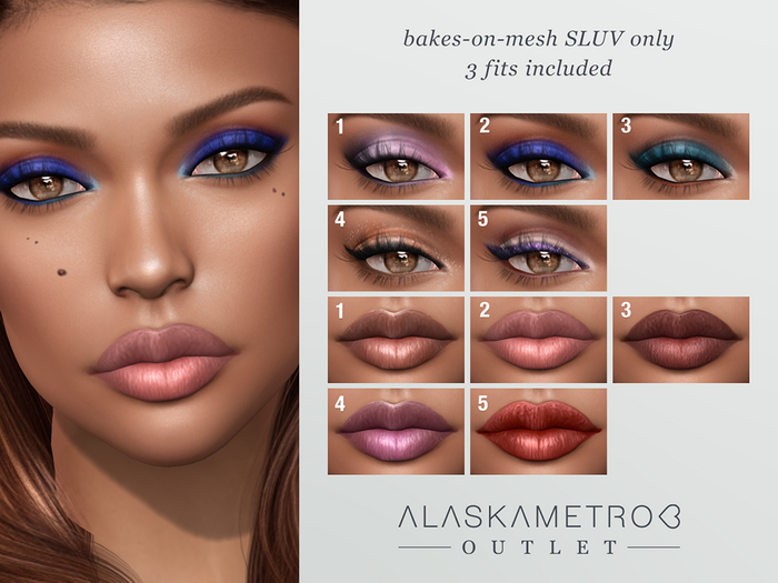 a<3 Outlet "Royale" SLUV bakes-on-mesh makeup set - 3 Fits