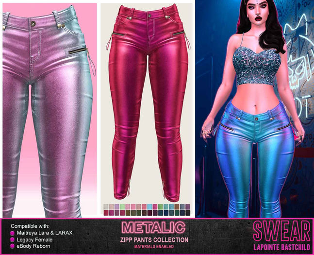 Leather Pants Metalic Zipp