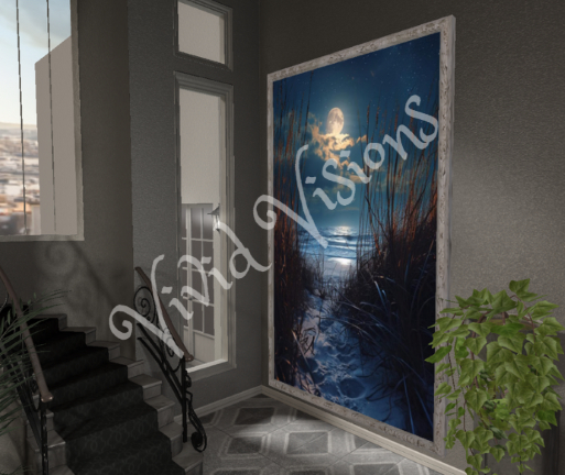 Beach Night Moon Picture Frame