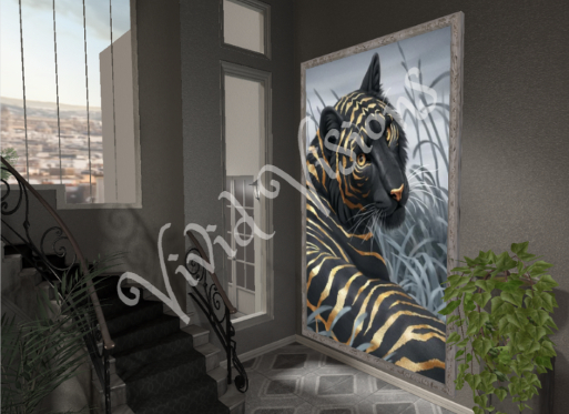 Black Gold Tiger Picture Frame