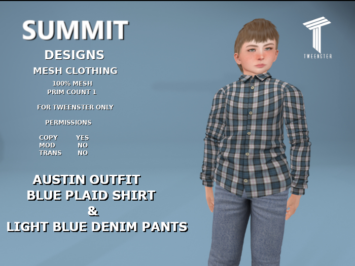 Summit Austin Blue Plaid Outfit [Tweenster]