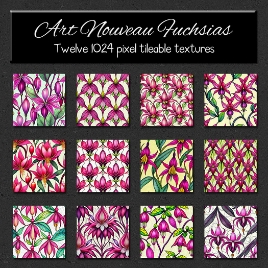 *Wallflowers* Art Nouveau Fuchsias