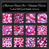 *Wallflowers* Abstract Fluid Art - Valentine Hearts