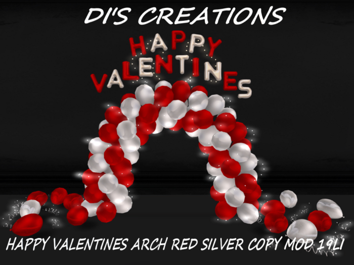 HAPPY VALENTINES ARCH RED SILVER