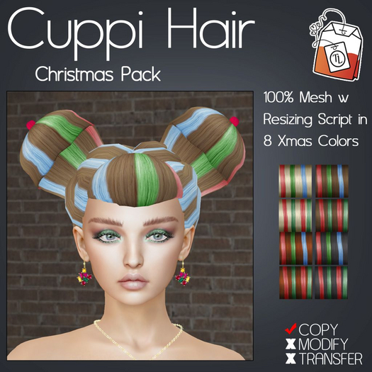 ~TL~ Cuppi Mesh Hair Xmas Pack
