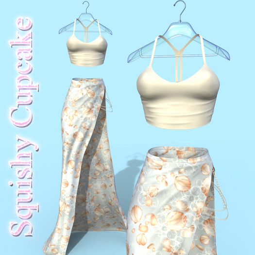 Sea Shells Lina Long Skirt Top Outfit