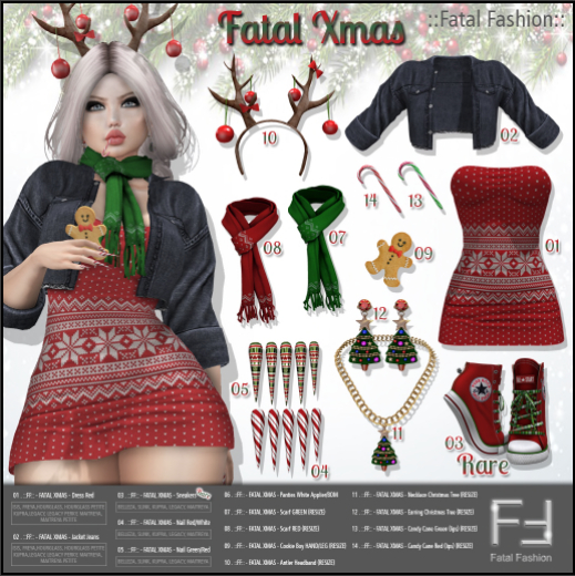 07 . ::FF:: - FATAL XMAS - Scarf GREEN