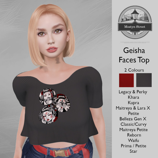 Mostyn St - Geisha Faces Top Pack