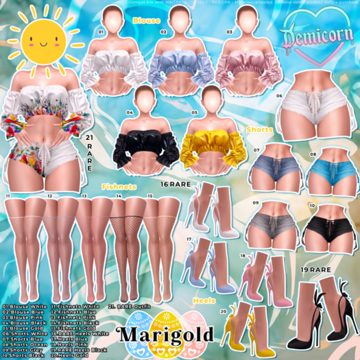  '08. Marigold - Shorts Ocean - Demicorn