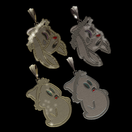 [SC] Bunny + Ghost Pendant Bundle