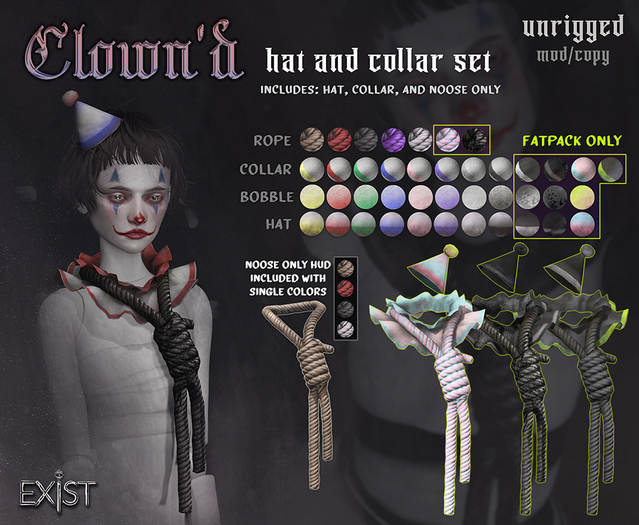 *exist* clown'd collar + hat Fatpack