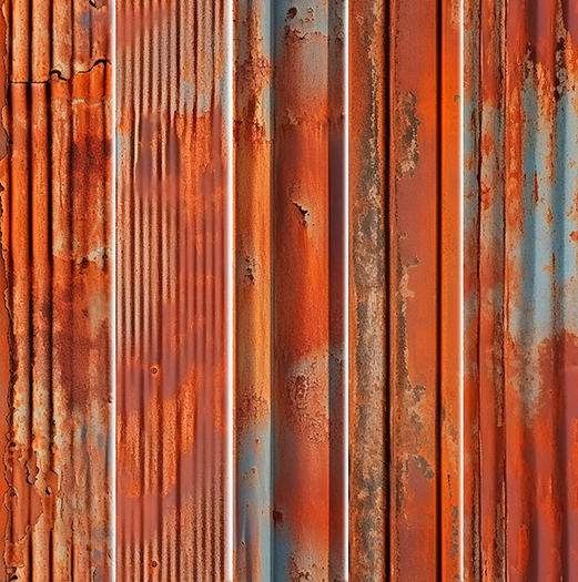 5pc 3D rusty corrigated steel texture seamless *Full Perm*