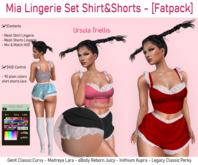 6918 Mia Lingerie Set Shirt&Shorts - [Fatpack]
