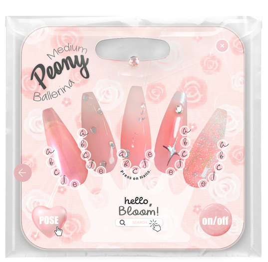 BLOOM - PEONY NAILS [BALLERINA MEDIUM] MAITREYA