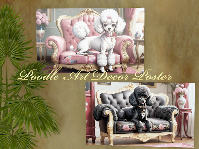 Poodle Art Decor Poster Wall Art -dog art-full perm textures