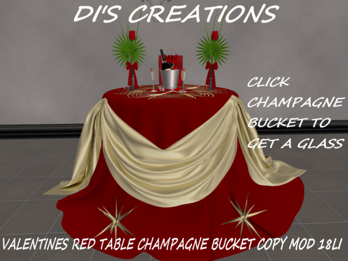 VALENTINES RED TABLE CHAMPAGNE BUCKET