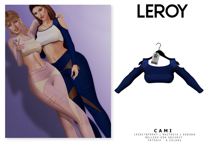 LEROY - Cami Cropped - Navy