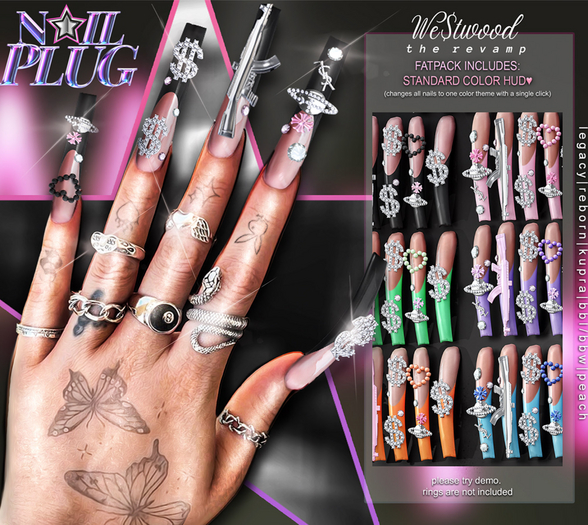 NAILPLUG - We$twood Nails Set FATPACK 
