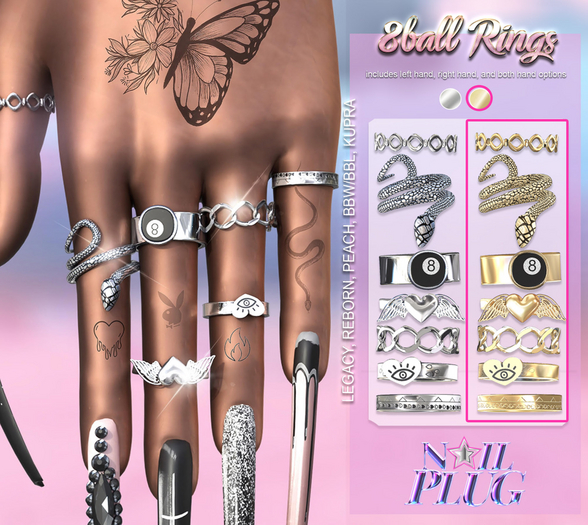 NAILPLUG - 8ball Rings (GOLD)