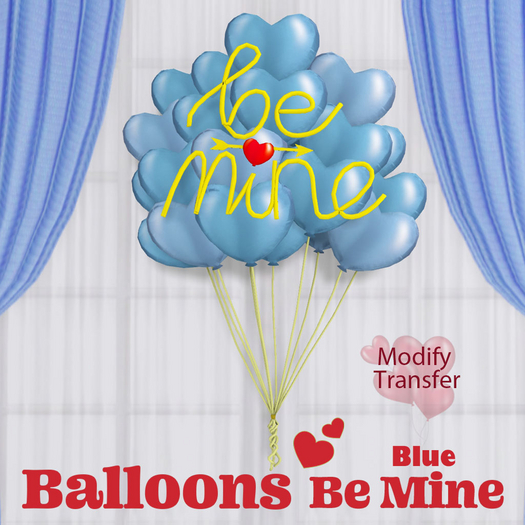 Valentine's day Balloons Be Mine Blue