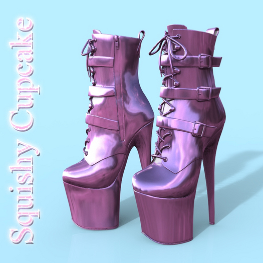 Magenta Buckle Boots