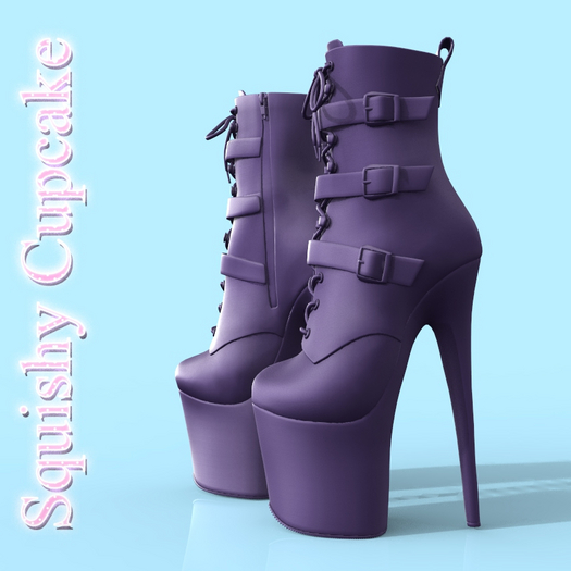Purple Buckle Boots