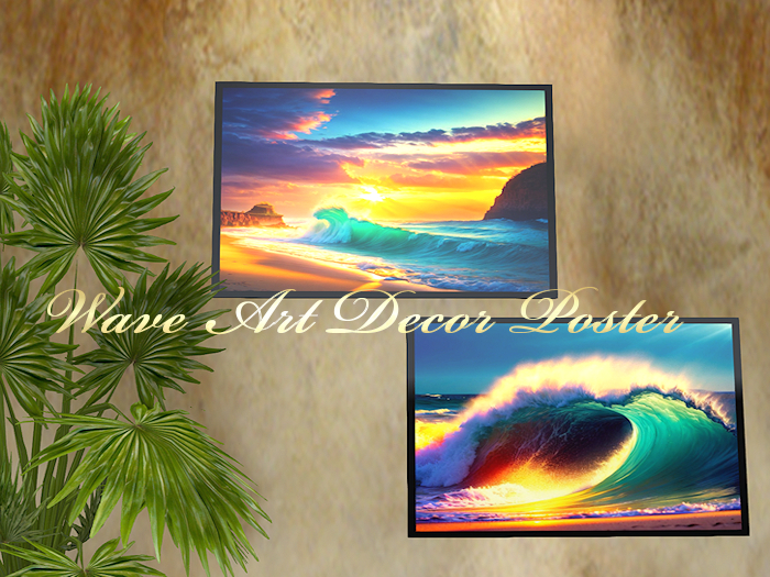 Wave Art Decor Poster Wall Art-full perm texture
