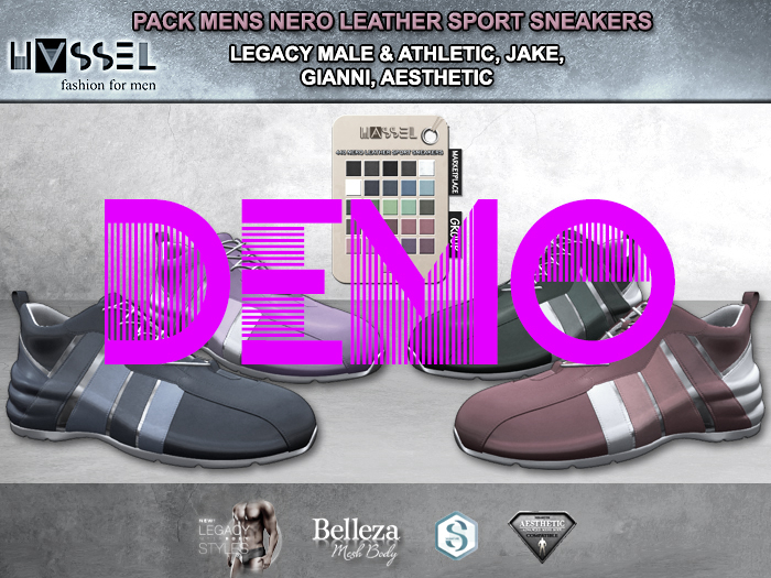 (HASSEL) DEMO NERO MENS LEATHER SPORT SNEAKERS LEGACY MALE LEGACY ATHLETIC BELLEZA JAKE SIGNATURE GIANNI AESTHETIC 440
