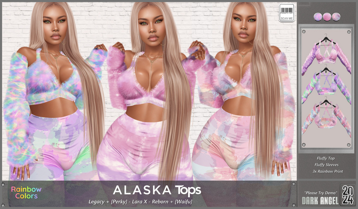 Dark Angel : Alaska Rainbow Tops [Legacy + Perky - Lara X - Reborn + Waifu]