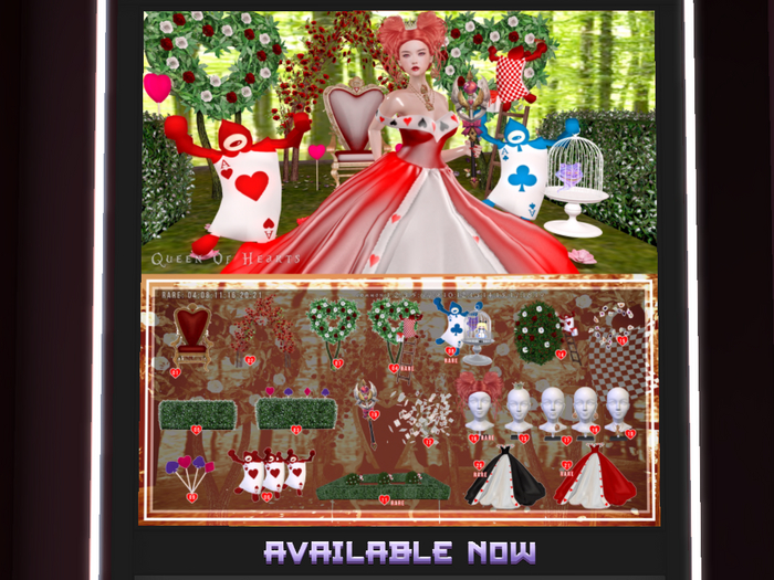 '21 - RARE  - RED  DRESS  - THE QUEEN OF HEARTS