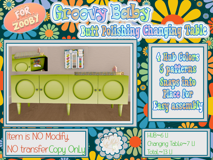 [byMela]~ADD~Groovy Baby Butt Polishing Changing Table