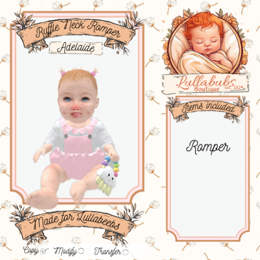 (LB) Ruffle neck Romper  Adelaide - Lullabeebs