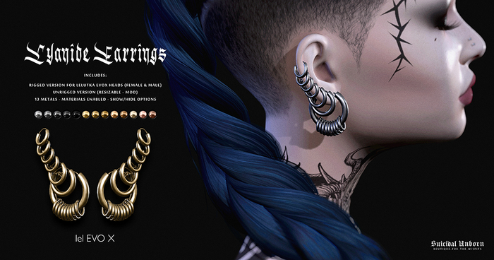-SU!- Cyanide Earrings LelEvoX FEMALE Human Ears + Unrigged