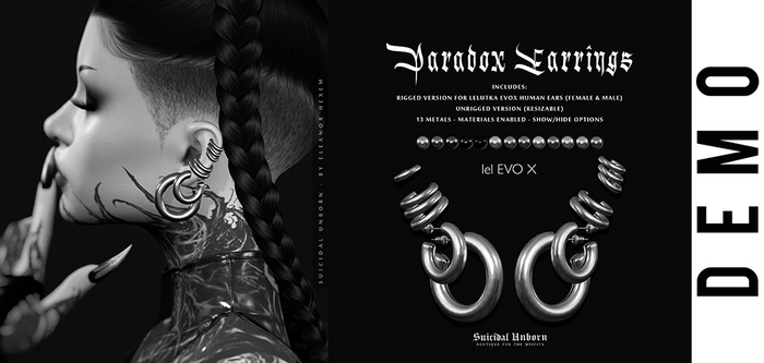 -SU!- Paradox Earrings LelEvoX Human Ears + Unrigged DEMO