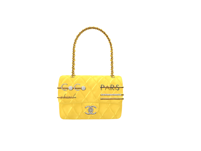 Hollyhood Quilted Bag with Charms - Yellow