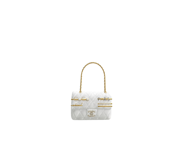 Hollyhood Quilted Bag with Charms - White